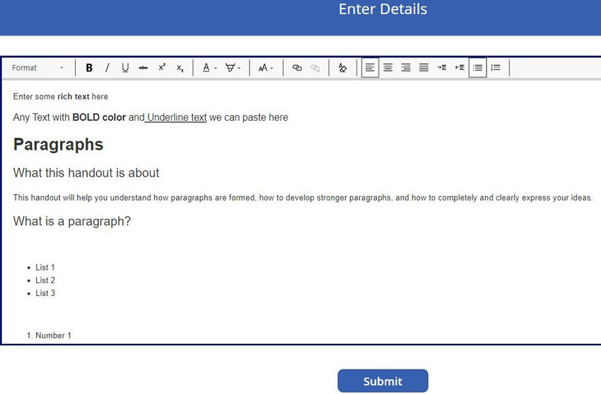 Add Formatting Options